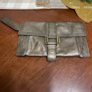 Authentic Kooba metallic bronze clutch bag